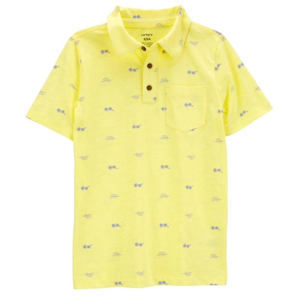 Carter’s Boys Sunglasses and Waves Beach Print Polo Shirt